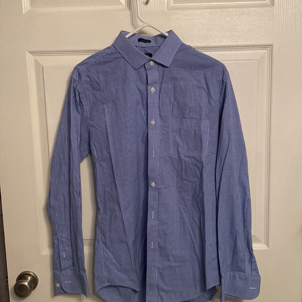 J Crew Flex Wrinkle free checked men’s dress shirt. Medium. 15-15 1/2